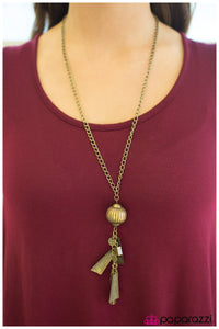 Paparazzi "Gee Whiz" Brass Necklace & Earring Set Paparazzi Jewelry