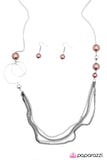 Paparazzi "Gently Glimmering" Brown Necklace & Earring Set Paparazzi Jewelry