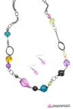 Paparazzi "Geo Glamorous" White Necklace & Earring Set Paparazzi Jewelry
