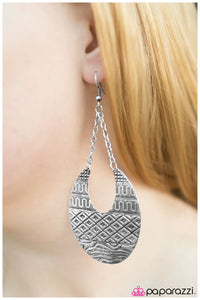 Paparazzi "GEO-ing Out In Style" Silver Earrings Paparazzi Jewelry