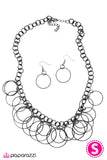 Paparazzi "Get In the Ring" Black 079XX Necklace & Earring Set Paparazzi Jewelry