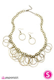 Paparazzi "Get In the Ring" Brass Necklace & Earring Set Paparazzi Jewelry