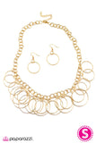 Paparazzi "Get In the Ring" Gold Necklace & Earring Set Paparazzi Jewelry