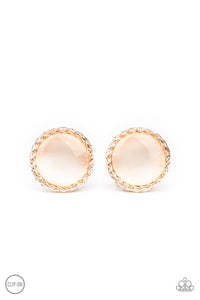 Paparazzi "Get Up and GLOW " Rose Gold White Moonstone Clip On Earrings Paparazzi Jewelry