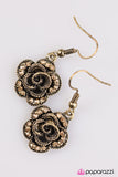 Paparazzi "Give Her Roses" Brass Earrings Paparazzi Jewelry