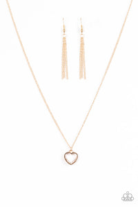 Paparazzi "Give Me Love" Gold Necklace & Earring Set Paparazzi Jewelry