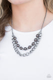 Paparazzi "Glam and Grind" Black Necklace & Earring Set Paparazzi Jewelry
