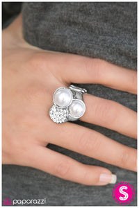 Paparazzi "Glam Bomb" White Ring Paparazzi Jewelry