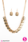 Paparazzi "GLAM Cave - Gold" Necklace & Earring Set Paparazzi Jewelry