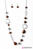 Paparazzi "Glam Grotto" Brown Necklace & Earring Set Paparazzi Jewelry