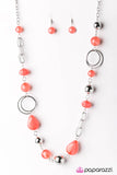 Paparazzi "Glam Grotto" Orange Necklace & Earring Set Paparazzi Jewelry