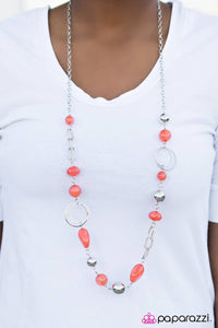 Paparazzi "Glam Grotto" Orange Necklace & Earring Set Paparazzi Jewelry