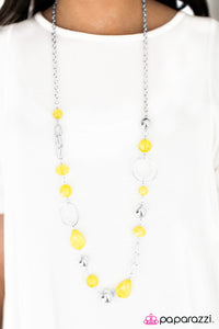 Paparazzi "Glam Grotto" Yellow Necklace & Earring Set Paparazzi Jewelry