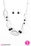 Paparazzi "Glam Theory" Black Necklace & Earring Set Paparazzi Jewelry