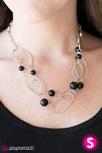 Paparazzi "Glam Theory" Black Necklace & Earring Set Paparazzi Jewelry