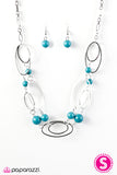 Paparazzi "Glam Theory" Blue Necklace & Earring Set Paparazzi Jewelry