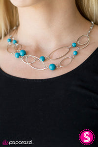 Paparazzi "Glam Theory" Blue Necklace & Earring Set Paparazzi Jewelry