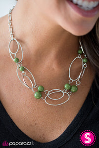 Paparazzi "Glam Theory" Green Necklace & Earring Set Paparazzi Jewelry