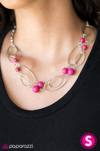 Paparazzi "Glam Theory" Pink Necklace & Earring Set Paparazzi Jewelry