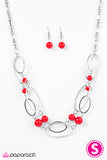 Paparazzi "Glam Theory" Red Necklace & Earring Set Paparazzi Jewelry