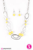 Paparazzi "Glam Theory" Yellow Necklace & Earring Set Paparazzi Jewelry