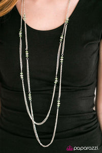 Paparazzi "Glass Half FANCIFUL" Green Necklace & Earring Set Paparazzi Jewelry