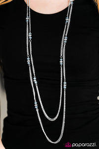 Paparazzi "Glass Half FANCIFUL" Blue Necklace & Earring Set Paparazzi Jewelry