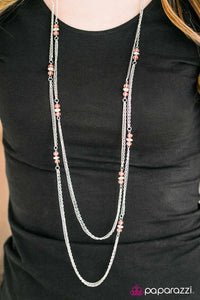 Paparazzi "Glass Half FANCIFUL" Orange Necklace & Earring Set Paparazzi Jewelry