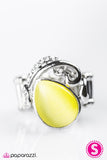 Paparazzi "Glassy and Glamorous" Yellow Ring Paparazzi Jewelry
