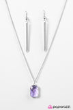 Paparazzi "GLASSY Lady" Purple Necklace & Earring Set Paparazzi Jewelry