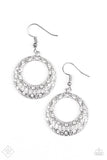 Paparazzi "Glitter on Repeat" FASHION FIX White Earrings Paparazzi Jewelry