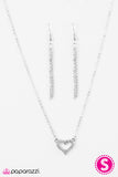 Paparazzi "Glitter In Her Heart" White Necklace & Earring Set Paparazzi Jewelry
