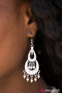 Paparazzi "Glitter Makes Everything Better" White Earrings Paparazzi Jewelry