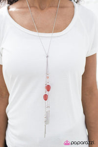 Paparazzi "GLITTER-Sweet" Red Necklace & Earring Set Paparazzi Jewelry