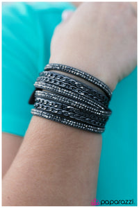 Paparazzi "Glitz Blitz" Black Wrap Bracelet Paparazzi Jewelry