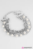 Paparazzi "GLITZY Business - White" bracelet Paparazzi Jewelry