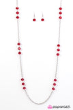 Paparazzi "Glitzy-est Of Them All" Red Necklace & Earring Set Paparazzi Jewelry