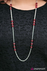 Paparazzi "Glitzy-est Of Them All" Red Necklace & Earring Set Paparazzi Jewelry