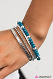 Paparazzi "GLITZY Thinking" Blue Bracelet Paparazzi Jewelry