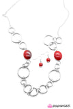 Paparazzi "Global Warming" Red Necklace & Earring Set Paparazzi Jewelry