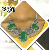Paparazzi "The Medallion-aire" 201 FASHION FIX Glimpses of Malibu September 2019 Green Bead Silver Floral Frame  Necklace & Earring Set Paparazzi Jewelry