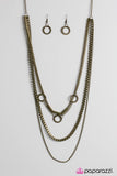 Paparazzi "Go Go Gadget" Brass Necklace & Earring Set Paparazzi Jewelry