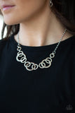 Paparazzi "Going In Circles" Silver Necklace & Earring Set Paparazzi Jewelry