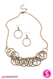 Paparazzi "Gone Stir Crazy" Copper Necklace & Earring Set Paparazzi Jewelry