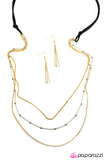 Paparazzi "Good to be Bad " Gold Necklace & Earring Set Paparazzi Jewelry