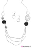 Paparazzi "Gossip Girl" Black Necklace & Earring Set Paparazzi Jewelry