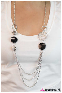 Paparazzi "Gossip Girl" Black Necklace & Earring Set Paparazzi Jewelry