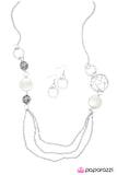 Paparazzi "Gossip Girl" White Necklace & Earring Set Paparazzi Jewelry