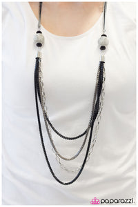 Paparazzi "Grand Debut" Black Necklace & Earring Set Paparazzi Jewelry