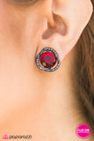 Paparazzi "Grand Duchess - Red" earring Paparazzi Jewelry